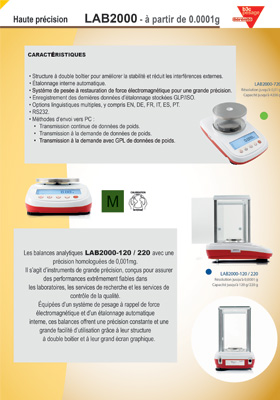 Documentation balance LAB2000 - B3C