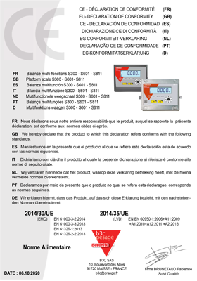 Certification CE Indicateur S811 - B3C